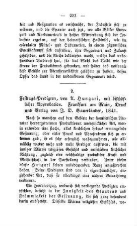 222-230 "Festtags-Predigten" von A. Hungari