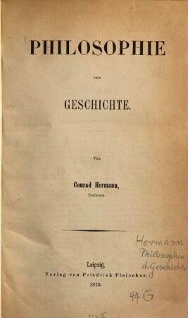 Philosophie der Geschichte