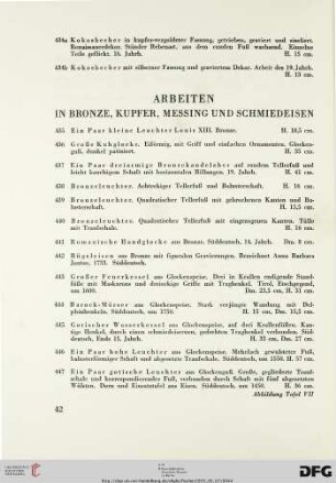 Arbeiten in Bronze, Kupfer, Messing und Schmiedeisen (Nr. 435-574)