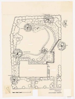 Garten Dr. Frowein, Frankfurt/Main: Pflanzplan 1:100, nicht fertiggestellt