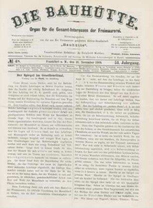 No. 48. Frankfurt a. M., den 28. November 1908. 51. Jahrgang.