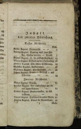 Inhalt des zweiten Bändchens.