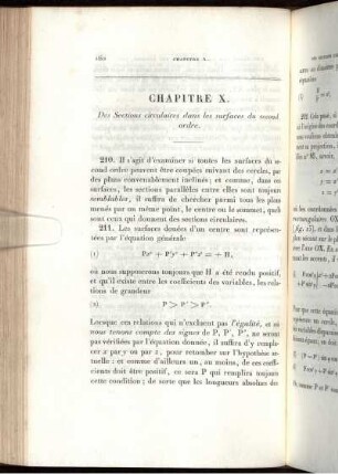Chapitre X. Des Sections cirulaires dans les surfaces du second ordre.