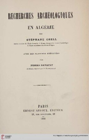 Recherches archéologiques en Algérie