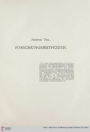 Zweiter Teil: Forschungsmethoden