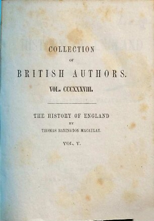 The history of England from the accession of James the Second. 5