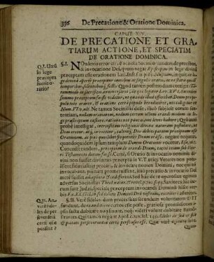 Caput XIV. De Precatione Et Gratiarum Actione, Et Speciatim De Oratione Dominica.