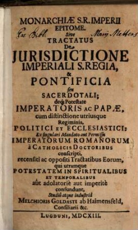 Monarchiae S. R. Imperii epitome