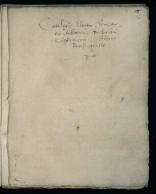 Catalogus librorum chemicorum ex Bibliotheca Erasmi Kupfermanni Abbatis Breitingensis