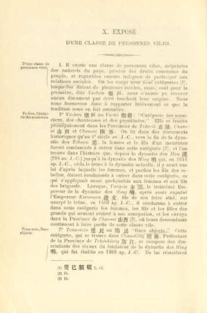 X. Exposé d'une classe de personnes viles