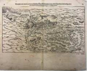 Belagerungssansicht der Stadt St. Quentin 1557, aus: Münster, Cosmographey.