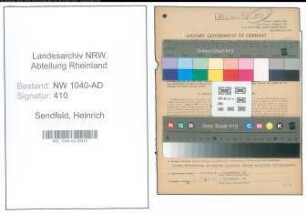 Entnazifizierung Heinrich Sendfeld , geb. 28.08.1889 (Kassenbote)