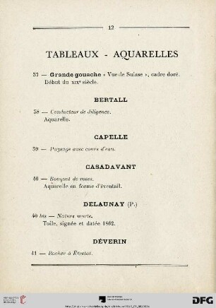 Tableaux - Aquarelles (Nr. 37-47)