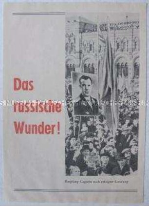 Werbeblatt für den DEFA-Dokumentarfilm "Das russische Wunder"