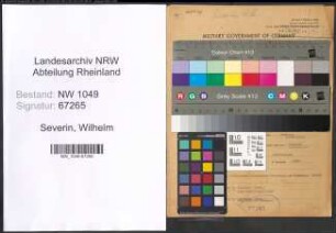 Entnazifizierung Wilhelm Severin , geb. 10.03.1890 (Angestellter)
