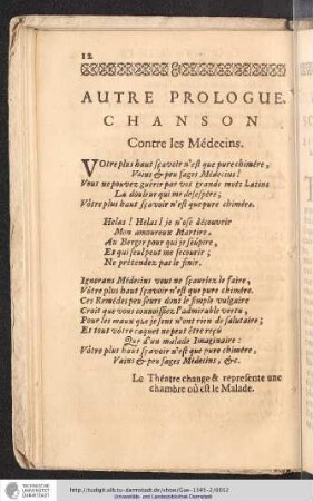 Autre Prologue Chanson Contre les Medecins