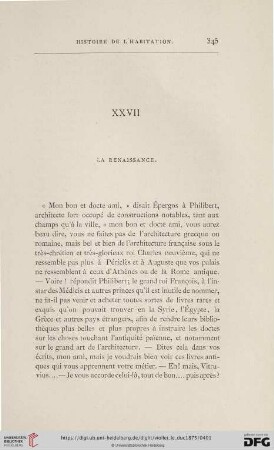 XXVII. La Renaissance
