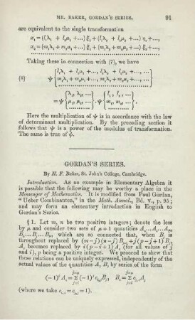 GORDAN'S SERIES.