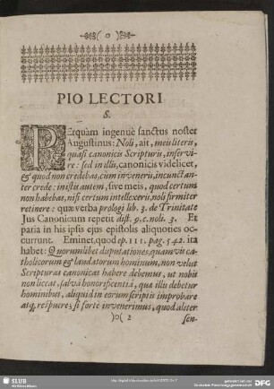 Pio Lectori S.