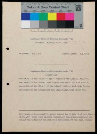 K.T.B.-Ersatz  Ldgs.Pi.Br.Kp. 768 vom 3.5. 1944 - 7.5. 1945
