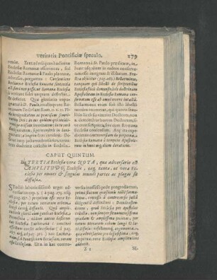 Caput Quintum. De Tertia Ecclesiae verae Nota, quae adversario est Amplitudo Ecclesiae, eaque tanta ...