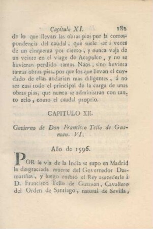 Capitulo XII. Govierno de Don Francisco Tello de Gusman. VI.