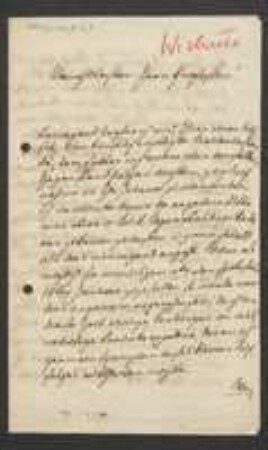 Brief von Max Wichura an Unbekannt