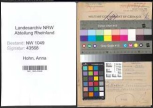 Entnazifizierung Anna Hohn , geb. 21.02.1904 ()