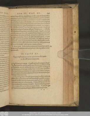 In Caput XV. Quo explicantur variae opiniones de natura & essentia temporis.
