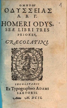 Homeri Odyssea : libri 3. priores