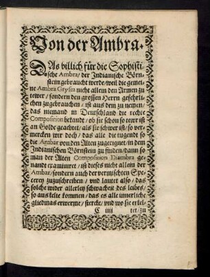 Von der Ambra.