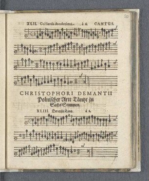 Christophori Demantii Polnischer Artt Täntze zu Sechs Stimmen