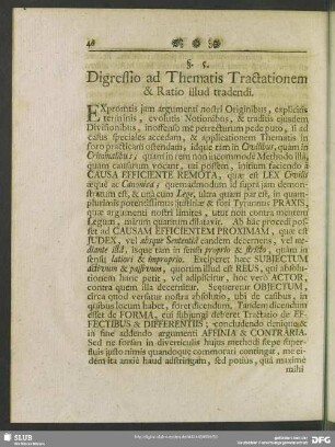 §. 5. Digresso ad Thematis Tractationem & Ratio illud tradendi