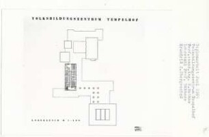 Volksbildungszentrum, Berlin-Tempelhof (Diplomarbeit bei Kurt Dübbers): Grundriss 2. Obergeschoss 1:200