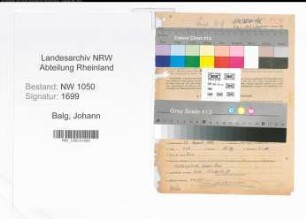 Entnazifizierung Johann Balg , geb. 22.08.1896 (Stadtsekretaer)