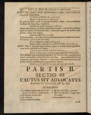 378-391, Sectio III. Cautus sit Advocatus