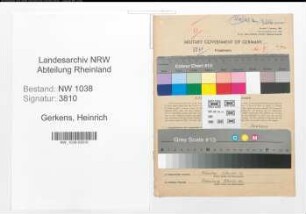Entnazifizierung Heinrich Gerkens , geb. 24.01.1904 (Bahnbeamter)
