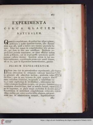 Experimenta circa glaciem naturalem