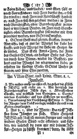 Am VII ten Sont. nach Trinit.. Marc. 8.1
