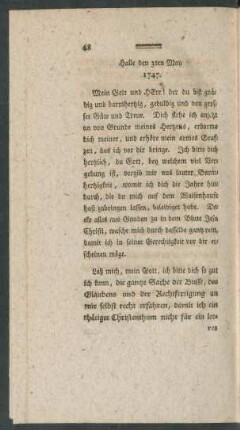 Halle den 3ten May 1747.
