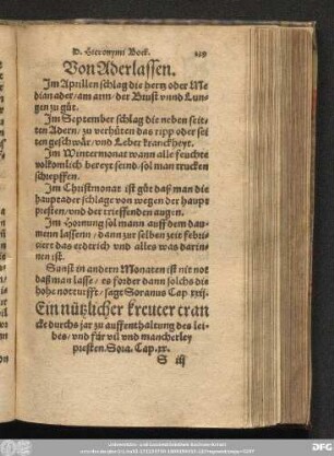 Von Aderlassen.