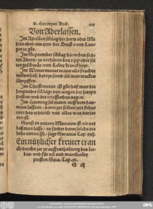 Von Aderlassen.