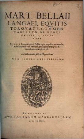 Commentarii de rebus Gallicis : libri decem
