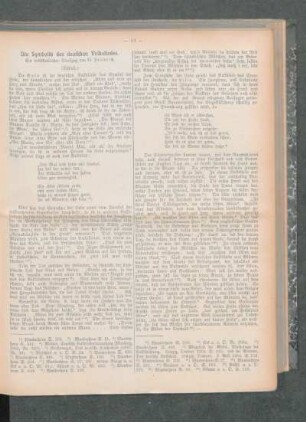 ¬Die¬ Symbolik des deutschen Volksliedes : ein volkskundlicher Streifzug ; (Schluß)
