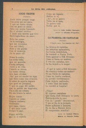 Ando triste : (Tango)