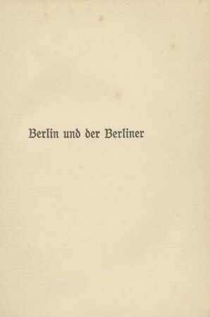 Berlin und der Berliner