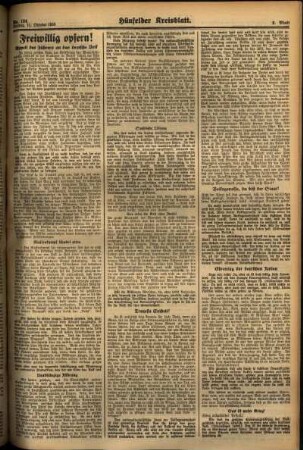 Zweite Ausgabe vom Freitag, den 11. Oktober 1935.