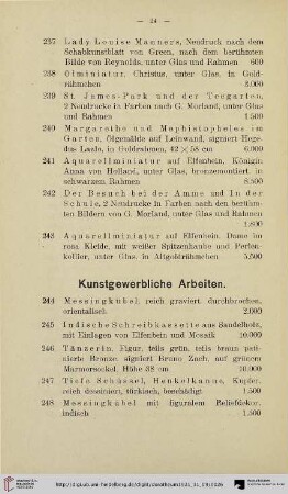 Kunstgewerbliche Arbeiten (Nr. 244-315)