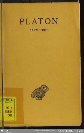 T. 8, Partie 1: Parmènide