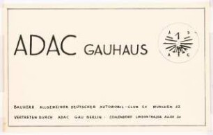ADAC-Gauhaus, Berlin-Wilmersdorf: Entwurf Baustellenschild